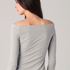 James Perse boatneck/ off shoulder fitted sweatshirt